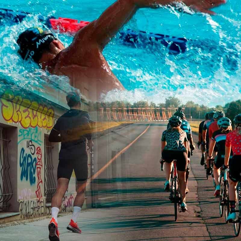 Natación + Ciclismo o Running